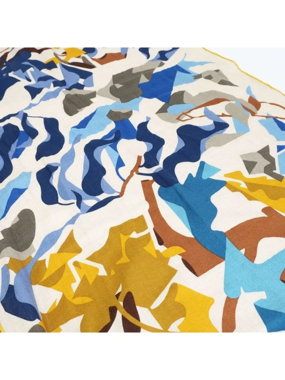 Hermes Heaven Shawl Beige Multicolor Cashmere Silk Scarf